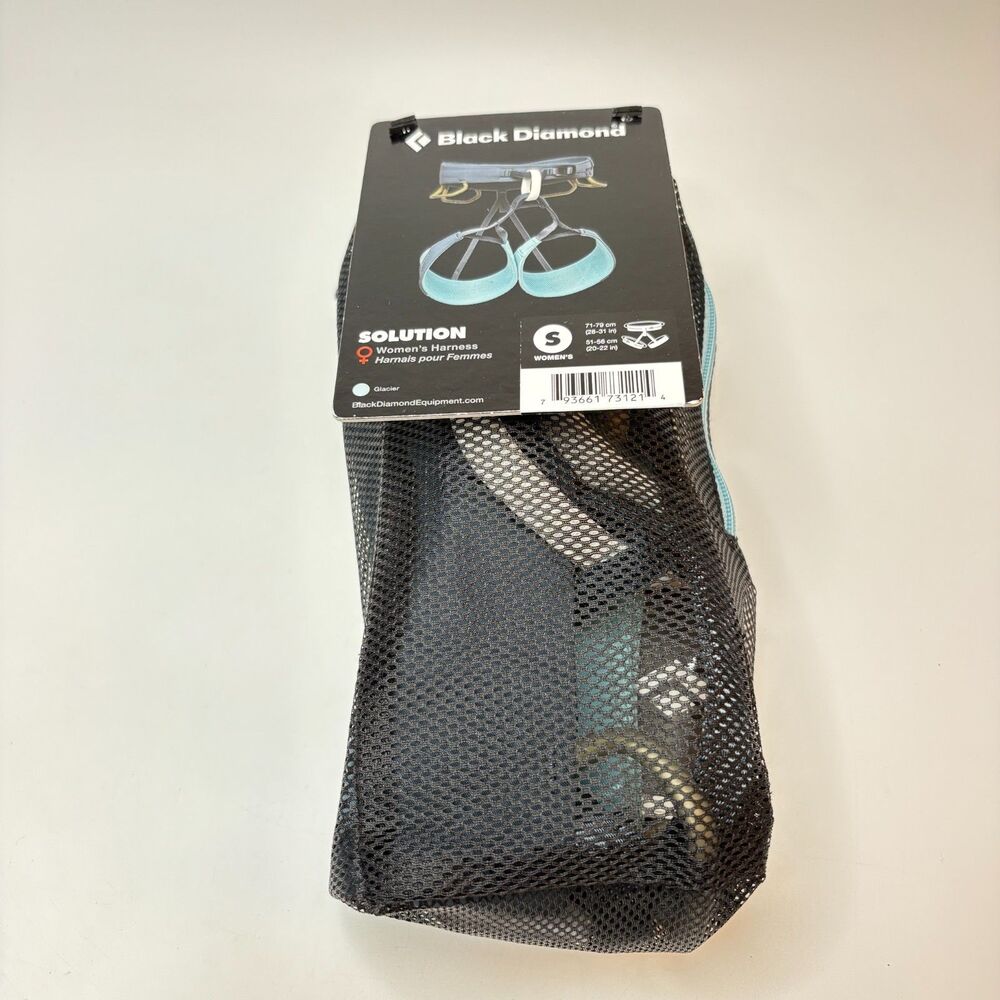 NWT BLACK DIAMOND Solution Climbing Harness Womens Size Small Glacier Outdoor